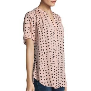 ANA Pink and Black Dot Blouse XL